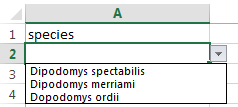 Image of drop-down menu