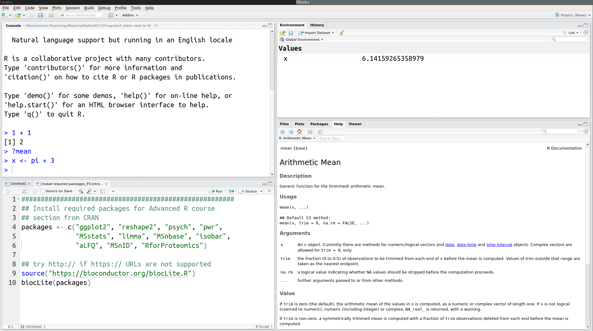 RStudio interface screenshot