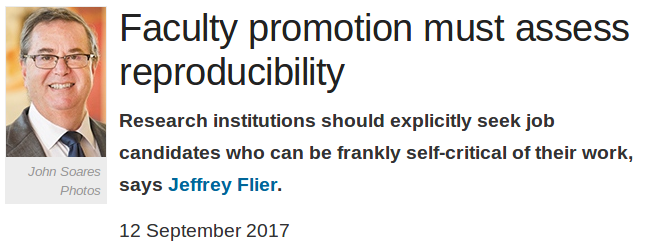 Faculty promotion must assess reproducibility